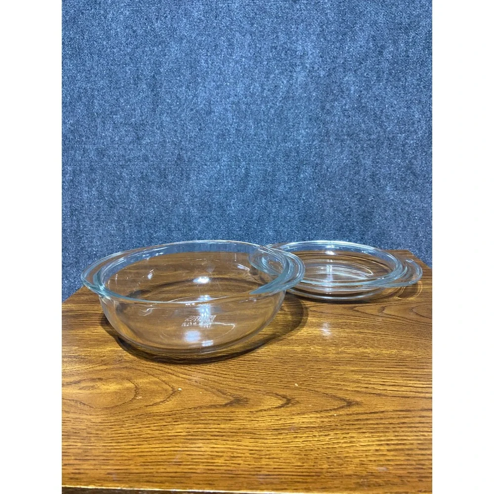 Pyrex 023 Clear Glass Casserole Dish with Lid 1.5L Round Oven Microwave Safe USA